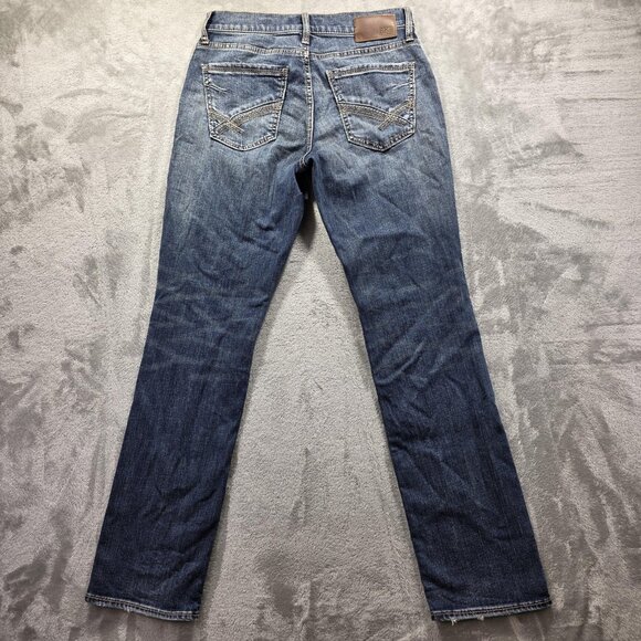 BKE Jake Straight Jeans Mens 30x32 Blue Distressed Performance Stretch Denim - Picture 2 of 12